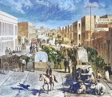 Street in Denver Colorado in the 1870s. From American Pictures Drawn With Pen And Pencil by Rev