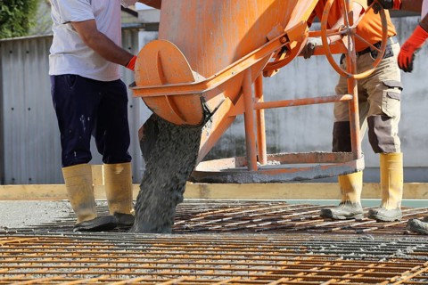 Delivery of ready-mixed concrete to a construction site