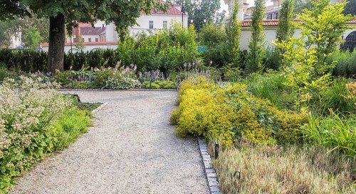 Bernardine Gardens park in the center of Vilnius, Lithuania, Europe