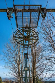 End mast of a disused ski lift on the Buchenberg, Buchenberg, Allgaeu, Bavaria, Germany, Europe