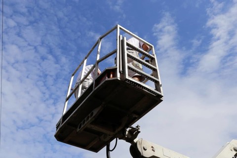 Painter on a working platform
