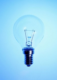 Closeup of an old tungsten light bulb