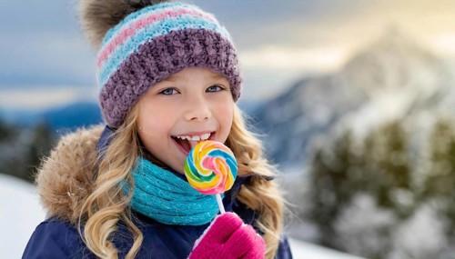 AI generated, Two little girls are happy about a lolly, lollipop, lollipop, human, people, person,