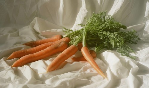 Carrots on a white background, carrots with green leaves on a white background AI generated