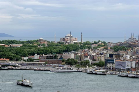 View from the Galata Tower, Istanbul, European part, Turkey, Asia