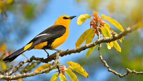 KI generated, animal, animals, bird, birds, biotope, habitat, one, individual, blue sky, foraging,