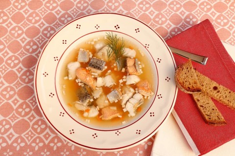 Swabian cuisine, Lake Constance fish pot, fish soup, healthy eating, broth, fillet of pike, char,