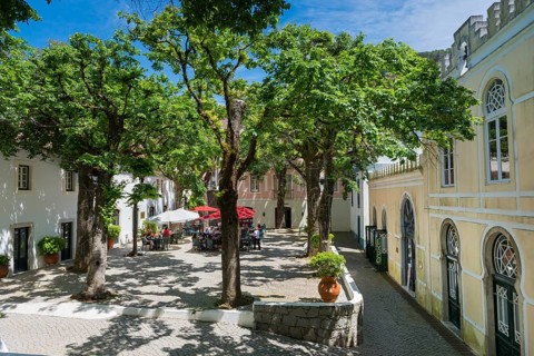 Square with cafe, village square, gastronomy, public square, centre, meeting point, village,