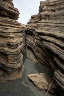 Volcanic fissure, Las Grietas, Lanzarote, Canary Islands, Spain, Europe