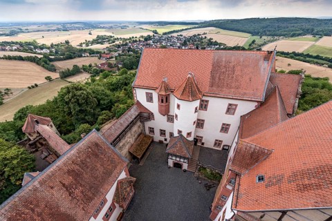 Rondel and battlements of the Zwinger, Zinzendorfbau, Palas with stair tower, new bower, inner