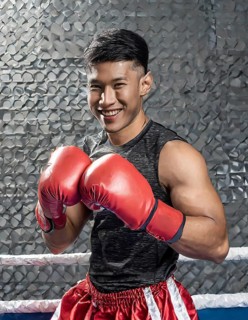 AI generated, man, men, 35, years, thai, thai, sport, boxing, gloves, thai boxing, muay thai, one