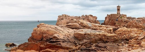 Phare du Paon, peacock lighthouse, Ile de Brehat, Cotes d'Armor department, Brittany, France,
