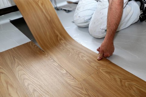 Professional installation of vinyl flooring or PVZ flooring