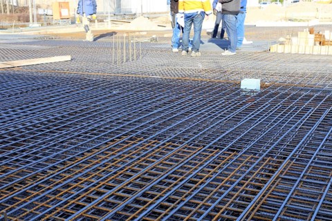 Foundation of a construction site of a residential building