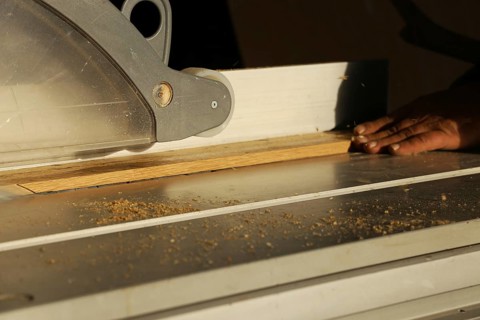 Carpenter at work in his carpentry workshop