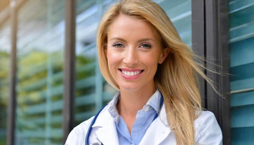 AI generated, A young pharmacist in her pharmacy, portrait, 30, 35, years, female, blonde, blond,