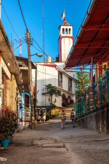 Street scene in Pluma Hidalgo, Pochutla, Oxaca state, Sierra Madre del Sur, Mexico, Central America