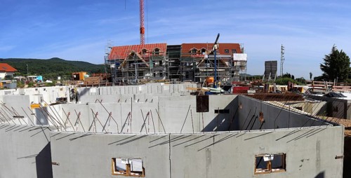 Concrete work on a construction site