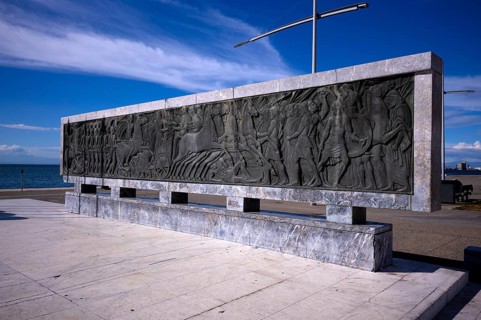 Relief, Monument, Battle of Issos with commander Alexander the Great, Promenade, Thessaloniki,