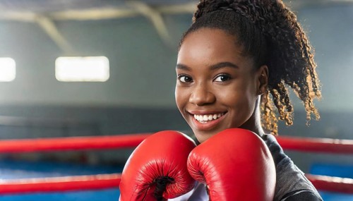AI generated, woman, woman, 35, years, thai, thai, sport, boxing, gloves, thai boxing, muay thai,