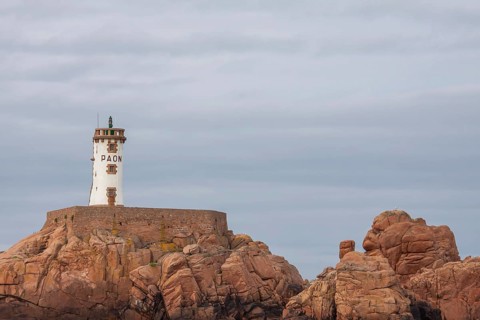 Phare du Paon, peacock lighthouse, Cotes d'Armor department, Brittany, France, Europe