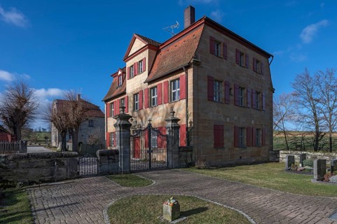 Historic vicarage from1734 of the St.Egidienkirche, Beerbach, Middle Franconia, Bavaria, Germany,