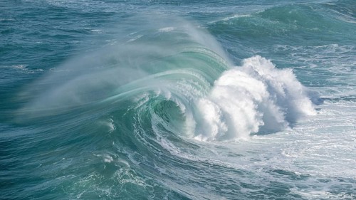 An overturning wave, Nazare, Portugal, Europe