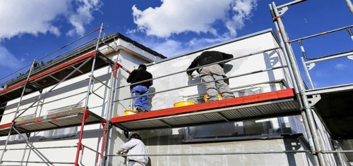 Painting work, facade painting (panoramic picture)