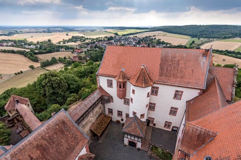 Rondel and battlements of the Zwinger, Zinzendorfbau, Palas with stair tower, new bower, inner