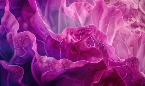 Close up of red cabbage, shallow depth of field AI generated