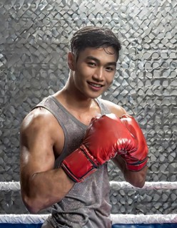 AI generated, man, men, 35, years, thai, thai, sport, boxing, gloves, thai boxing, muay thai, one