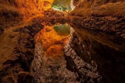 Cueva de los Verdes, lava tube, Costa Teguise, Lanzarote, Canary Islands, Spain, Europe
