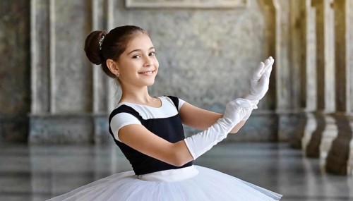 AI generated, girl, 10, 12, years, dark-haired, dark-haired, dances, dancing, ballet, study,