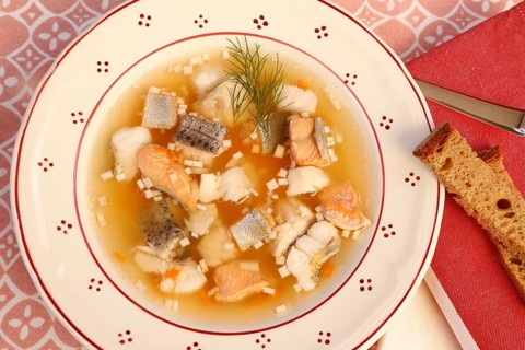 Swabian cuisine, Lake Constance fish pot, fish soup, healthy eating, broth, fillet of pike, char,
