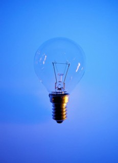 Closeup of an old tungsten light bulb