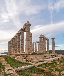 Ancient Temple of Poseidon, Cape Sounion, Greece, Europe