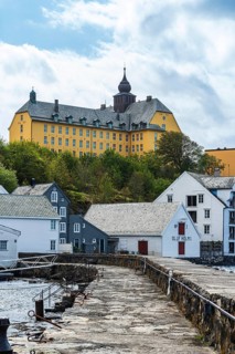 Fisheries Museum and Aspoy school in ALESUND, Geirangerfjord, Norway, Europe