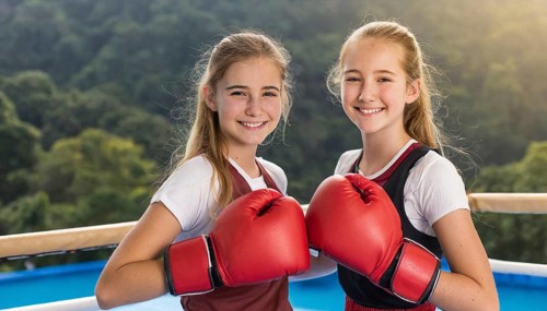 AI generated, girl, 15, years, Thai, Thai, sport, boxing, gloves, Thai boxing, Muay Thai, two