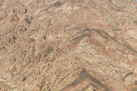 Natural texture of red rocks. Egypt, the Sinai Peninsula, Dahab