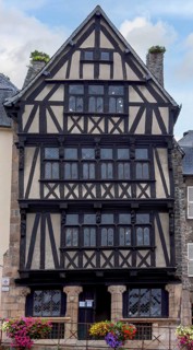 Half-timbered house of the Duchess Anne of Brittany, historic old town, Morlaix, Departements