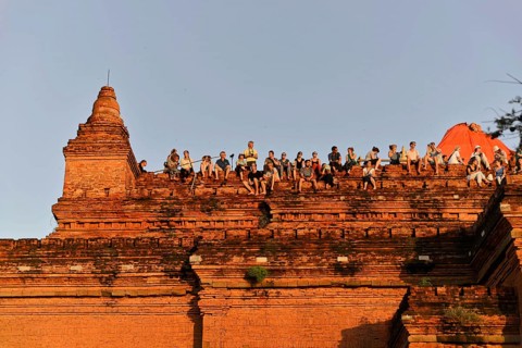 Pagodas, temples, stupa, Bagan, Mandalay Division, Myanmar, Asia