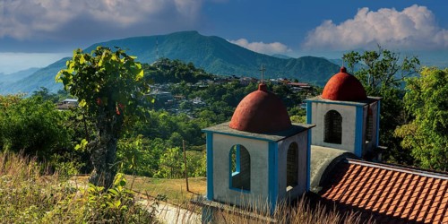 Village in the mountains, Pluma Hidalgo, Pochutla, Oxaca state, Sierra Madre del Sur, Mexico,
