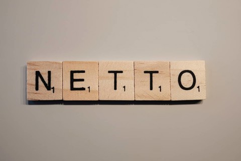 Netto lettering, wooden letters, North Rhine-Westphalia, Germany, Europe