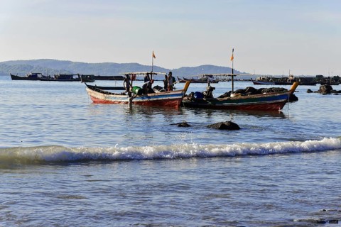 Beach, fishing village, Ngapali Beach, Thandwe, Burma, Burma, Myanmar, Asia