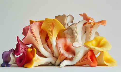 Mushroom Pleurotus ostreatus on white background AI generated
