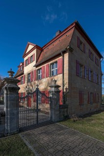 Historic vicarage from1734 of the St.Egidienkirche, Beerbach, Middle Franconia, Bavaria, Germany,