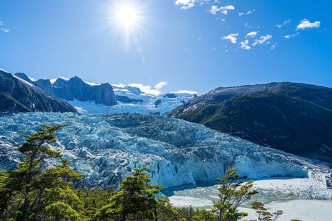 Ice and crevasses at Pia Glacier, Alberto de Agostini National Park, Avenue of Glaciers, Chilean