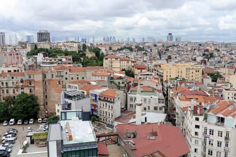 View from Istanbul Sapphire, to the south with Bosphorus and Marmara Sea, Besiktas, European part