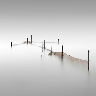 A fishing net on the dam of the Rantum Basin on the island of Sylt