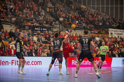 18.02.2024, 2nd HBL, German Handball League, matchday 21) : Game scene Eulen Ludwigshafen against